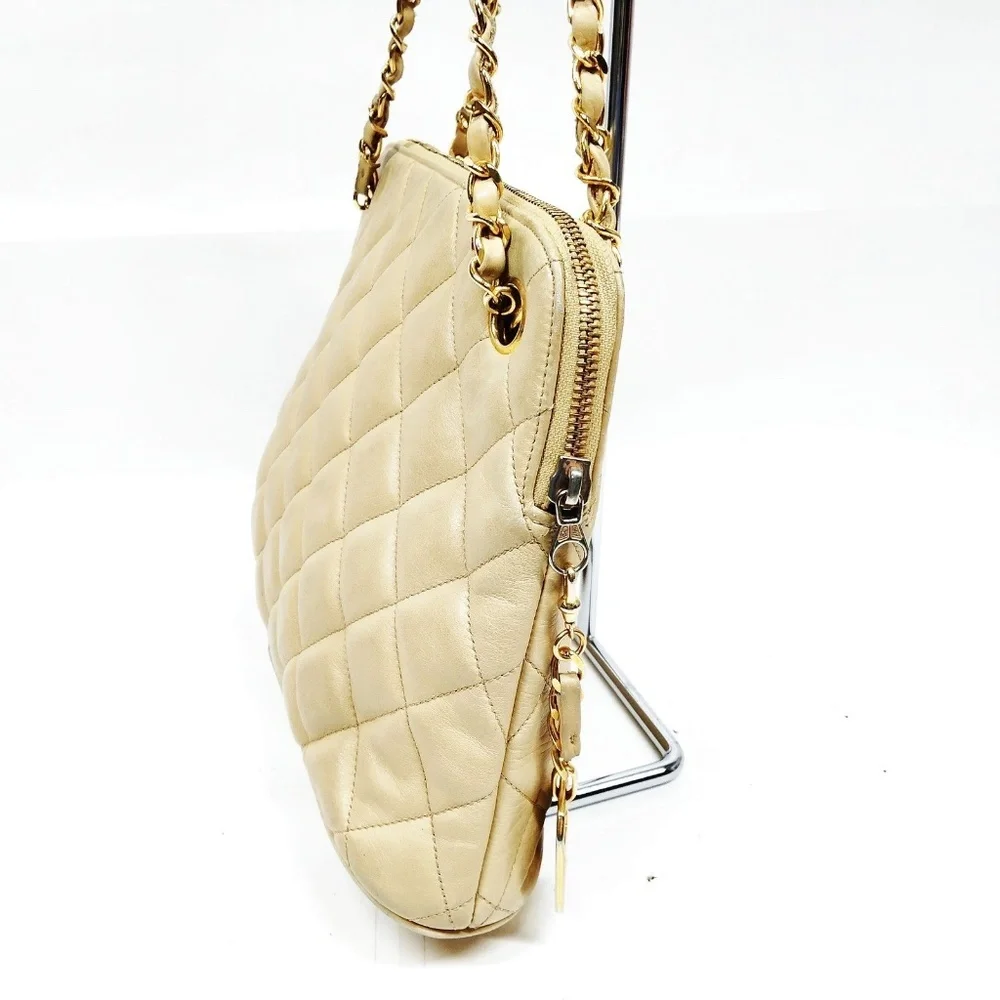Chanel Beige Lamb Skin Bag
